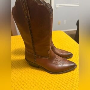 Patricia Nash Brown Leather Western Ankle Booties